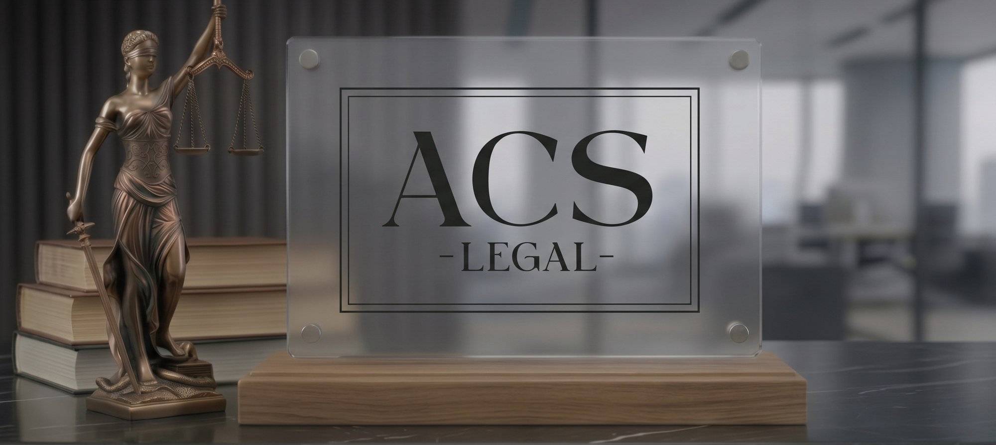 ACS Legal için adalet ve hukuk temasını yansıtan görsel